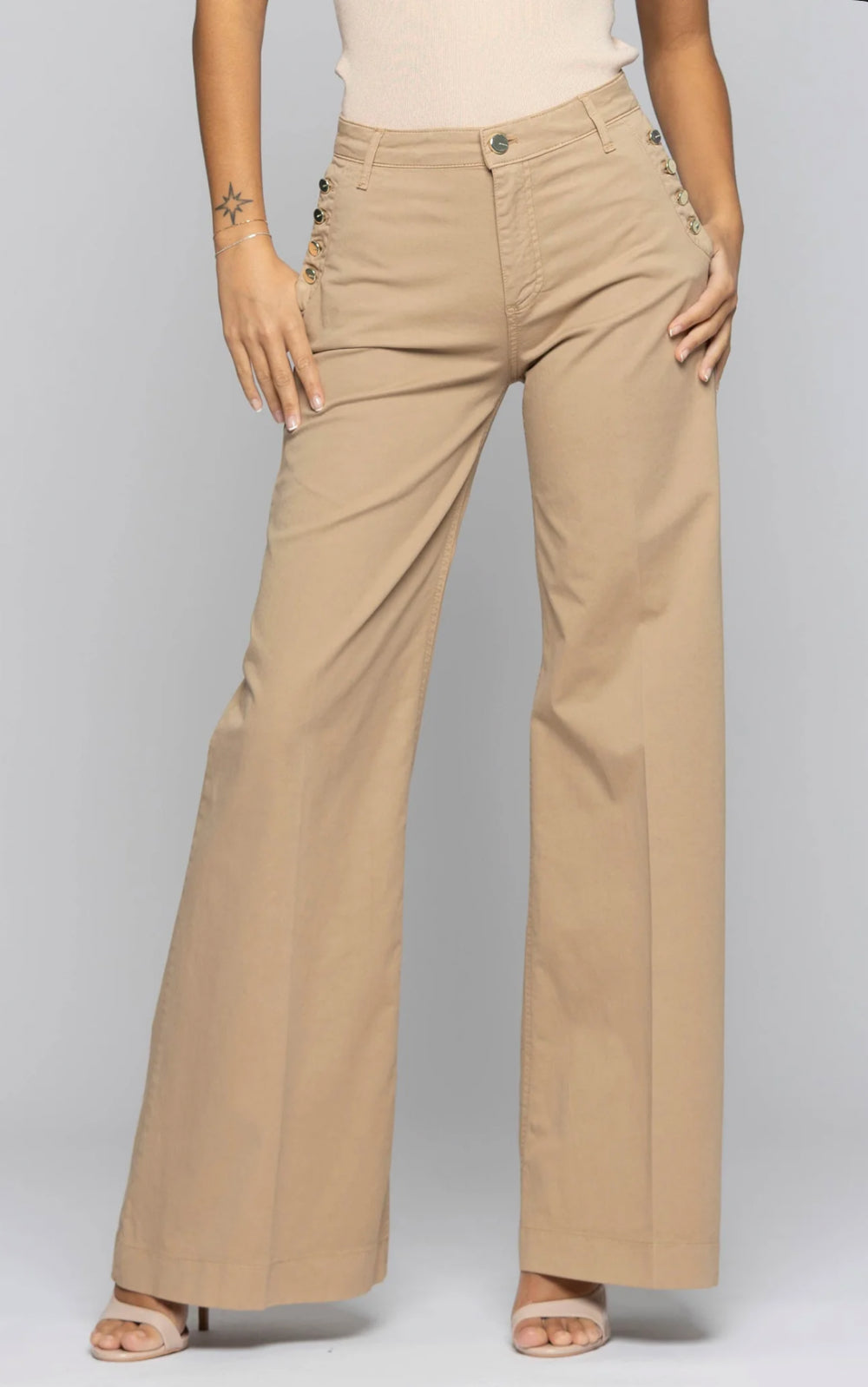 Pantalone bottoni wide leg